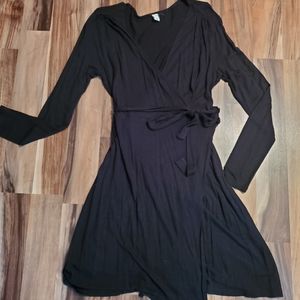Black wraparound dress